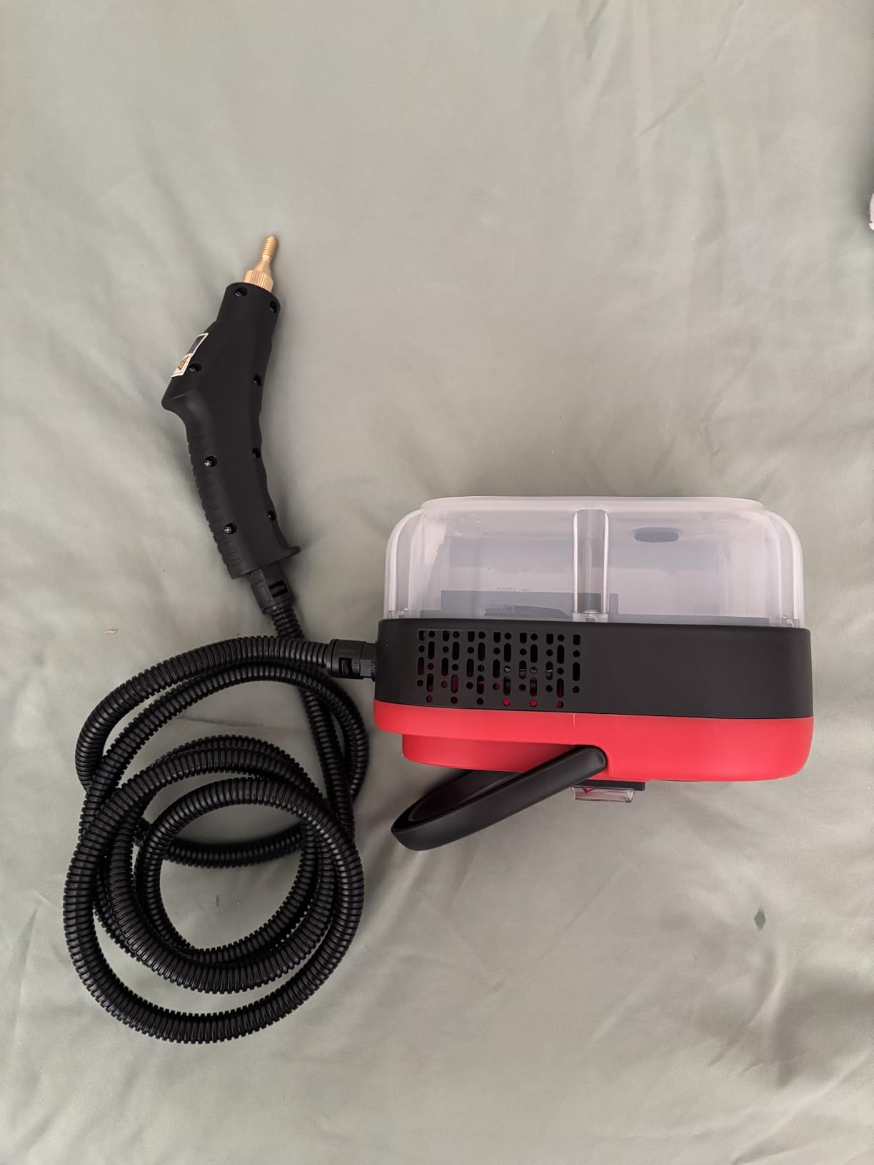 Steam Cleaner, Portable Pressurized Steamer for Cleaning with 14pcs Accessories, 6-Level Adjustable and 15s Heat-Up, Handheld Steam Cleaner for Home, Tile, Dirt, Grout, Grease, Car Detailing (Red) customer photo 2