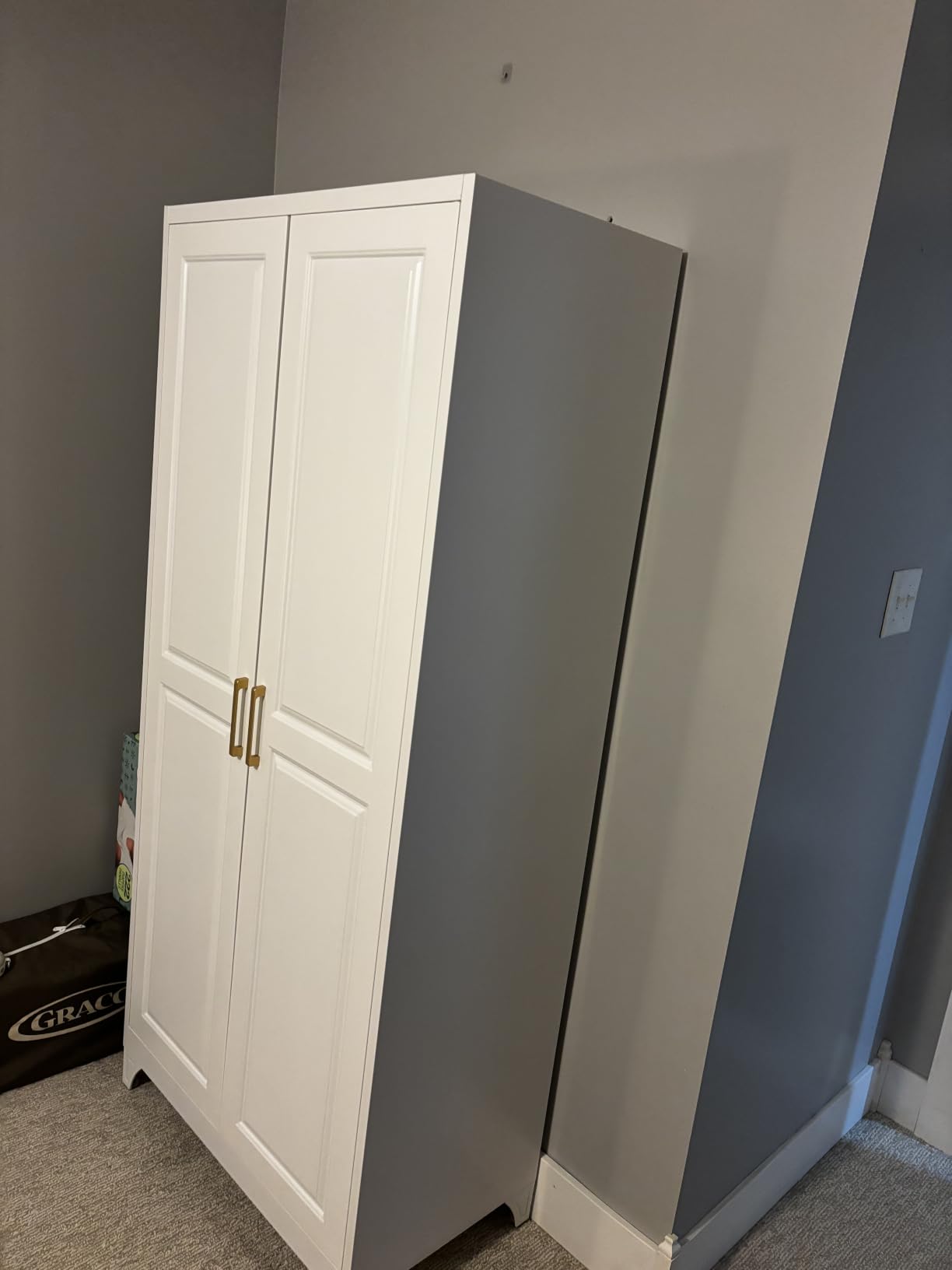 Polup Metal Armoire Wardrobe Closet with Doors and Shelves, 71
