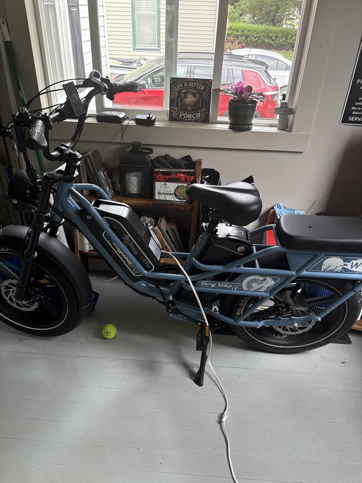 Dual Battery Electric Bike for Adults, Cargo Ebike with 48V 60AH Removable Battery Up to 160 Miles, 1450W Peak Motor Electric Bicycle, 20
