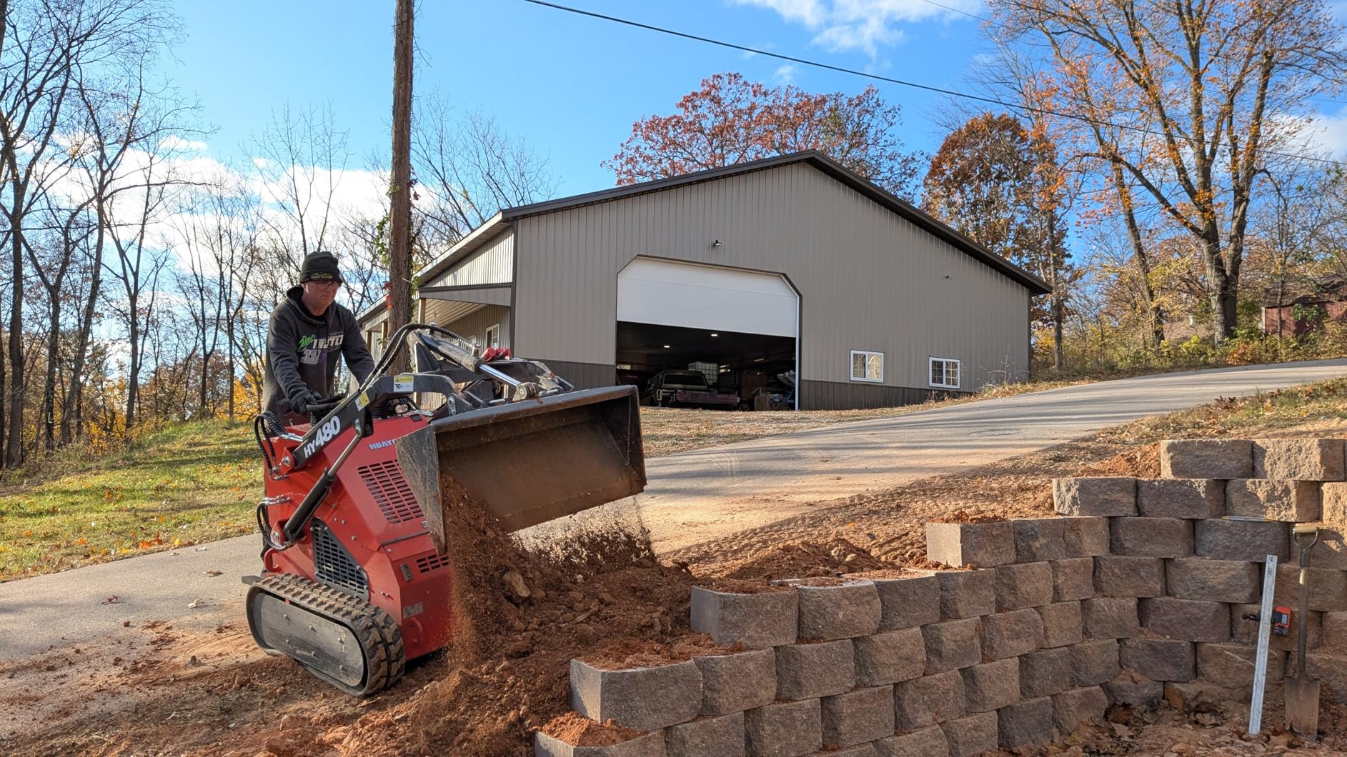 HY480C Mini Skid Steer Loader Stand-On Tracked 1234 lbs with Bucket | 23HP V-Twin Gas Engine, 3-Pump 3-Valve Hydraulic System, 1765 lbs Max Lift Capacity, Tracked Compact Utility Loader customer photo 2