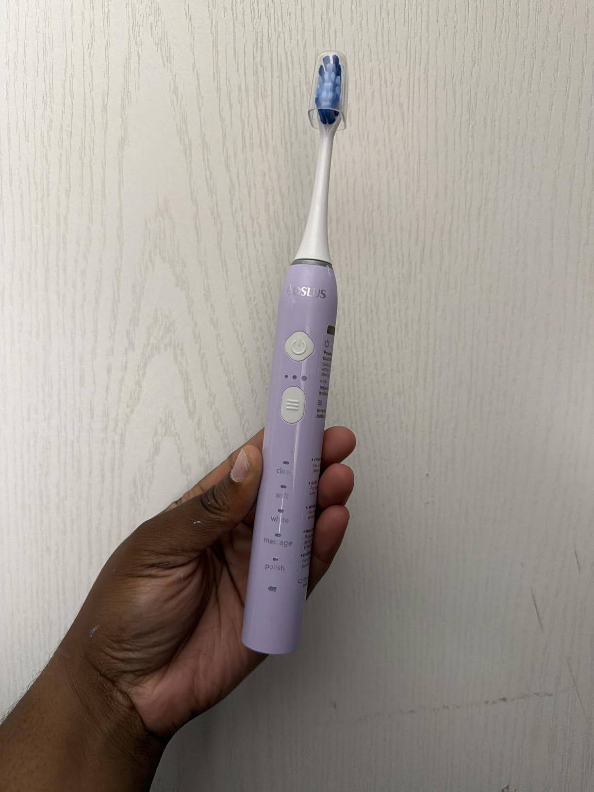 COSLUS C30 Electric Toothbrush for Adults, Effective Yet Gentle Ultra-Clean | 3 Intensities & 5 Modes, 2 Types Soft or Medium Firm Heads, Daily Care, Compact for Travel Home Family Use, 1PC, Black customer photo 1