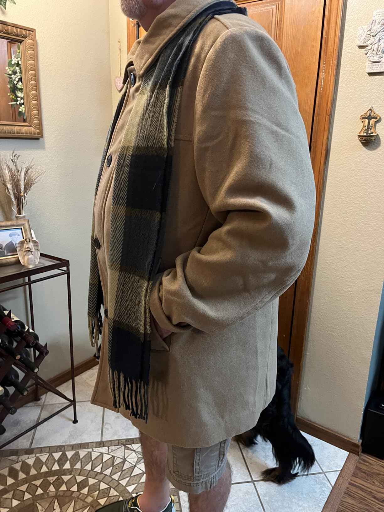 Men's Weston Wool Blend Coat With Scarf (Regular and Big & Tall) customer photo 2