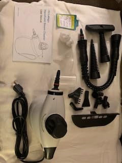Steam Cleaner, Pressurized Handheld 13pcs Multi-Purpose Natural Deep Cleaning Steamer, Portable Steamer for Cleaning Home, Grout, Kitchen, Car, Window, Upholstery, Bathroom and Clothes, White customer photo 1
