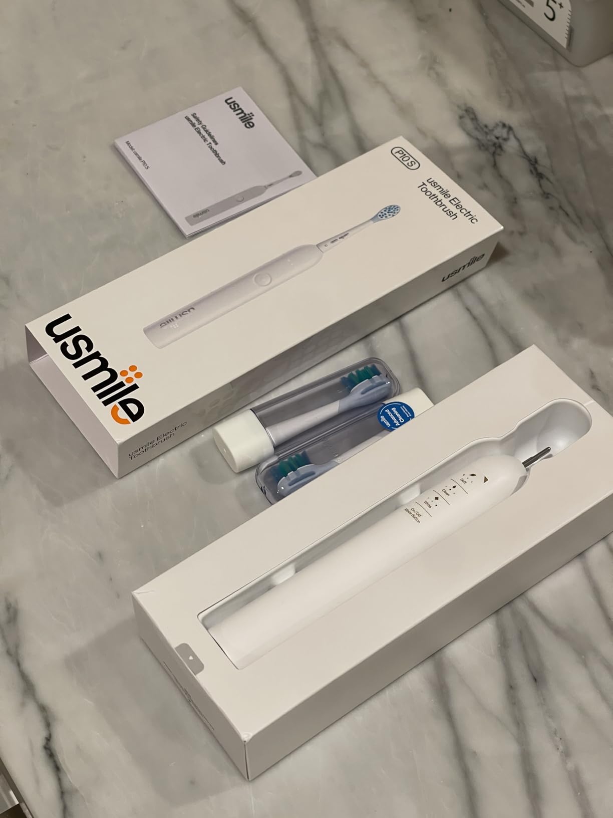 usmile P10S Sonic Electric Toothbrush - 3 Modes Deep Clean & Whitening, 180-Day Battery Life, Cushioned Gum-Care Brush Head for Sensitive Teeth, Smart Timer, 2 Brush Heads (Blue) customer photo 2