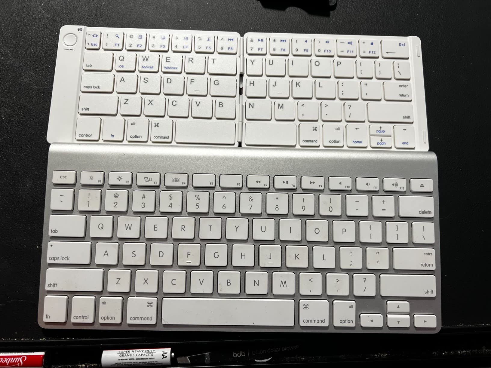 Samsers Foldable Bluetooth Keyboard - Portable Wireless Keyboard with Stand Holder, Rechargeable Full Size Ultra Slim Folding for iOS Android Windows Smartphone Tablet and Laptop - Matte Black customer photo 1