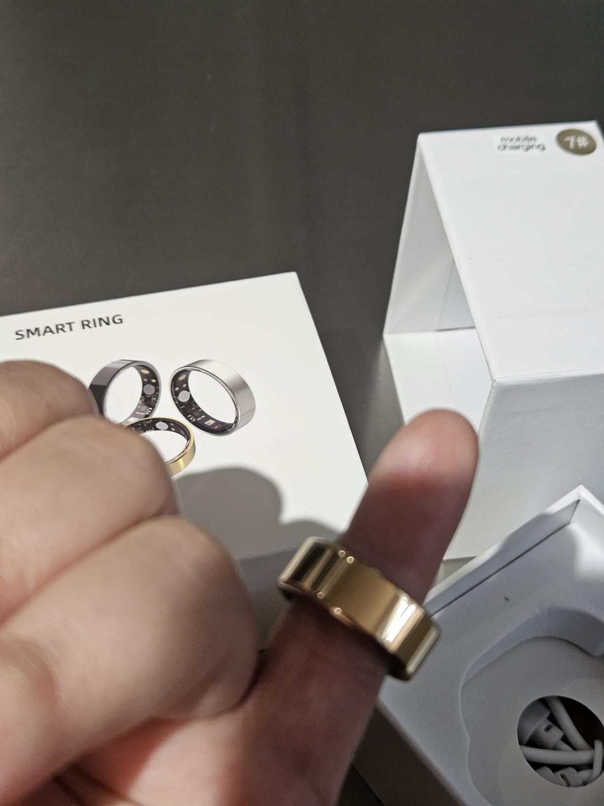 Smart Ring with Sleep Monitoring, Step Counting, Heart Rate for iPhone and Android, No Subscription Fee, IP68 Waterproof Health Tracker (Silver, 8) customer photo 2